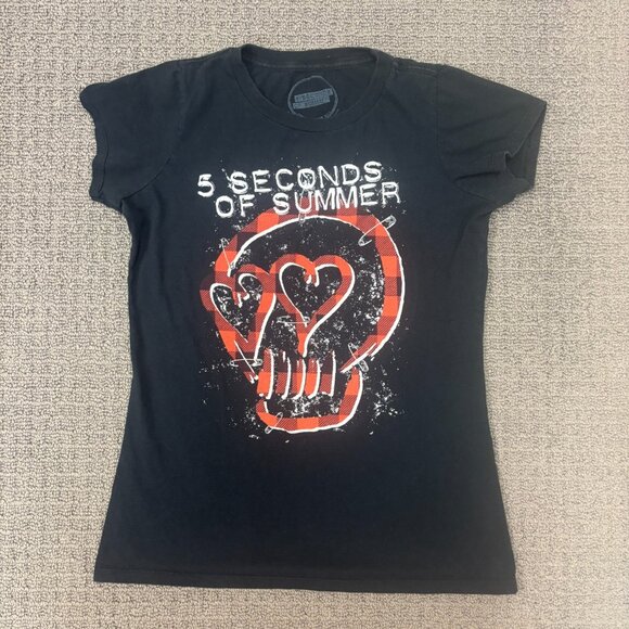 5 Seconds Of Summer Shirt Medium Cotton Crewneck Graphic Print Boy Band Tee 2016 - Picture 1 of 7